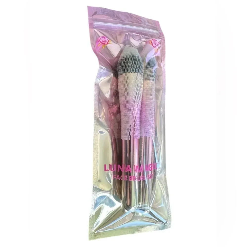 NWT Luna Magic Pink Face Makeup Brush Set - 2 Brushes